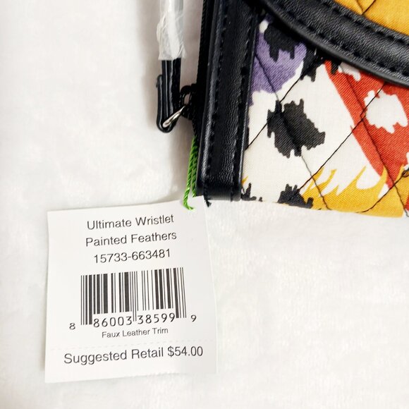 NWT Vera Bradley Ultimate Wristlet Wallet - Painted Feathers (Retired) Versatile - Picture 4 of 15
